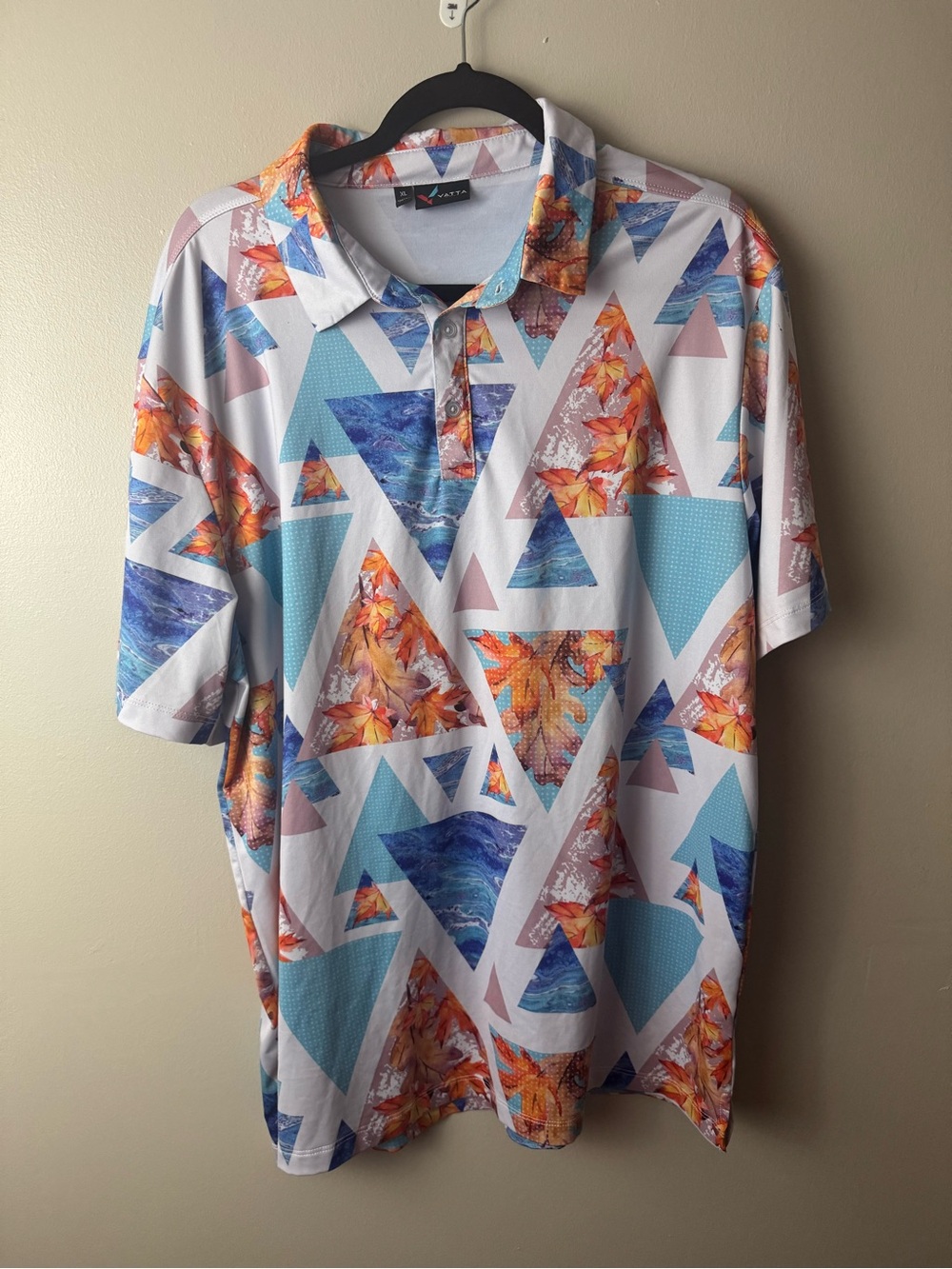 Men's Yatta Geometric Floral Golf Polo XL
